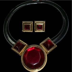 80’s Yves Saint Laurent Necklace And Earring Set.